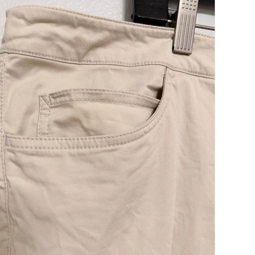 Eileen Fisher Woman Pants 2X Beige Cotton Crop Trousers Relaxed Quiet Luxury